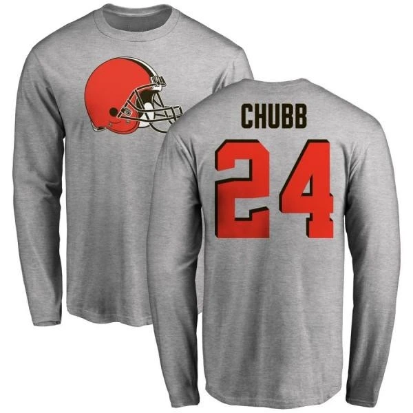 Men's Nike Nick Chubb White Cleveland Browns Player Name & Number T-Shirt